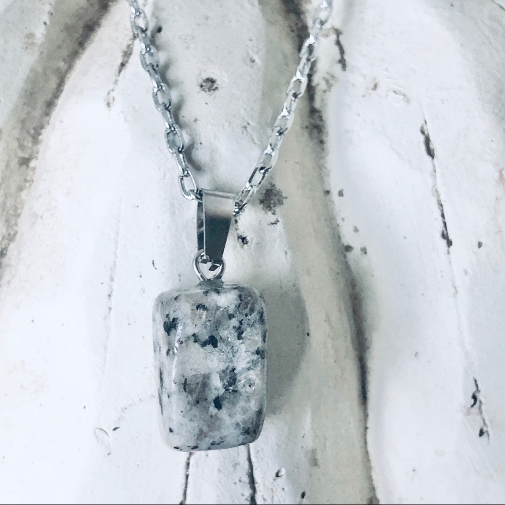 pendant quartz charm silver plated necklace